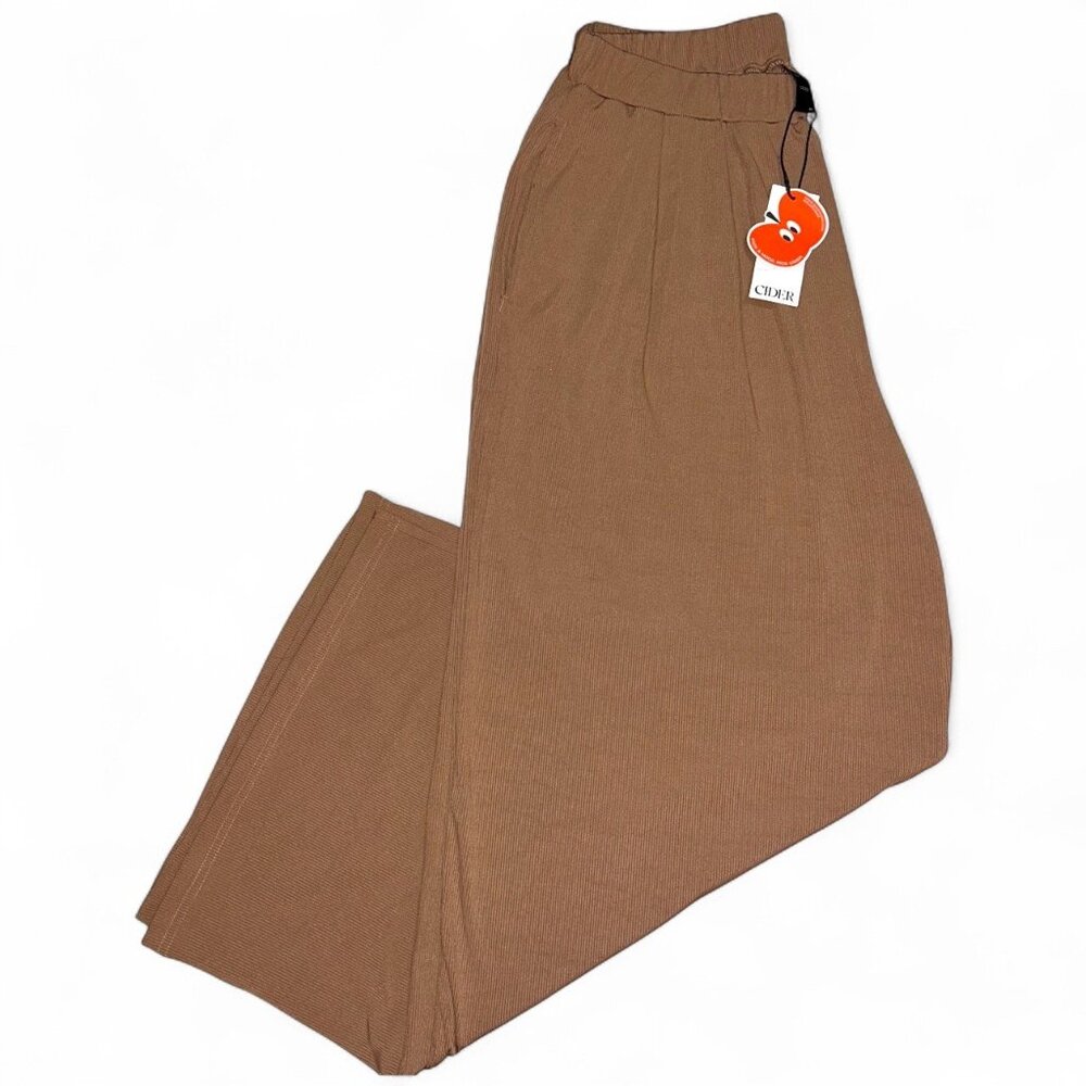 Cider Wide Leg Soft Pull-On Pants - Size Large - Color Coffee (Brown) - NWT